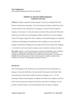 Euphony in American Indian languages