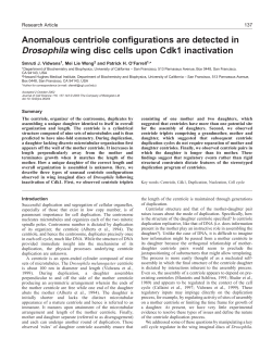 Anomalous centriole configurations are detected in Drosophila wing