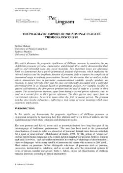 the pragmatic import of pronominal usage in
