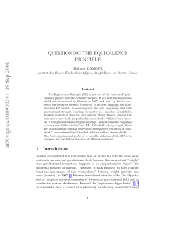 Questioning the Equivalence Principle