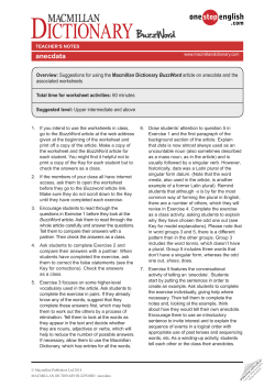 anecdata - Onestopenglish