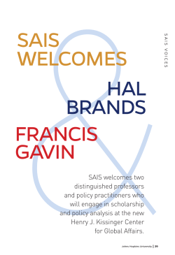SAIS Welcomes Hal Brands and Francis Gavin