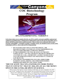 DNA Fingerprinting vC - College of the Canyons