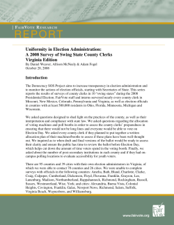 Uniformity in Election Administration: A 2008 Survey of Swing State