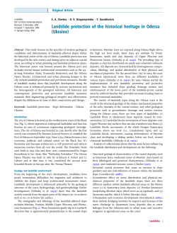 Landslide protection of the historical heritage in Odessa