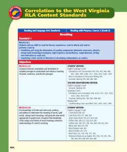 Correlation to the West Virginia RLA Content Standards
