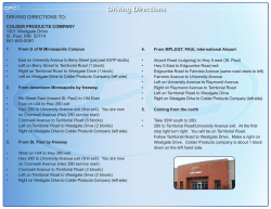 Driving Directions - Colder Products Company