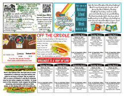 Elementary School March 2017 Lunch Menu