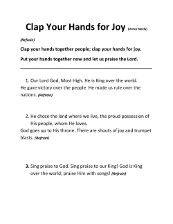 Clap Your Hands for Joy - St Andrew Catholic Church