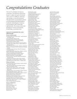 Congratulations Graduates - Office of the Registrar
