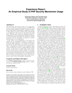 Experience Report: An Empirical Study of PHP