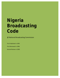 Nigeria Broadcasting Code - National Broadcasting Commission