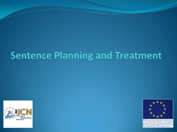 Sentence Planing and Treatment