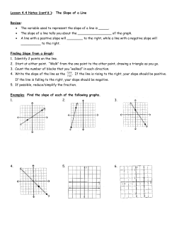Lesson 4.4 Notes (cont`d.): The Slope of a Line Review