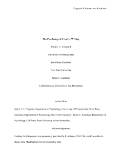 The Psychology of Creative Writing