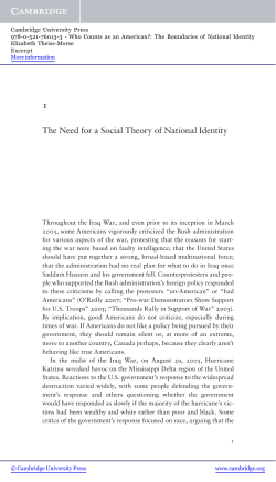 The Need for a Social Theory of National Identity