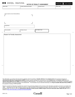 NOTICE OF PENALTY ASSESSMENT Reason for Penalty Assessment