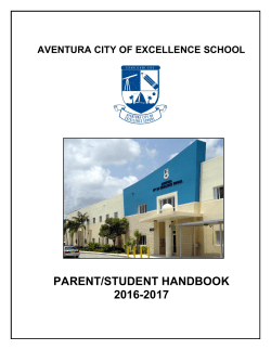 Parent/Student Handbook - Aventura City of Excellence School