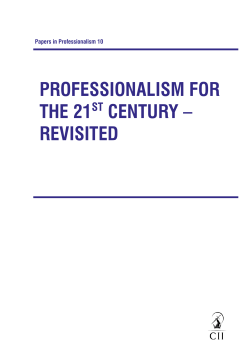 professionalism for the 21st century &ndash; revisited
