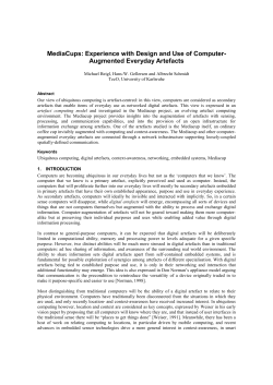 MediaCups: Experience with Design and Use of Computer