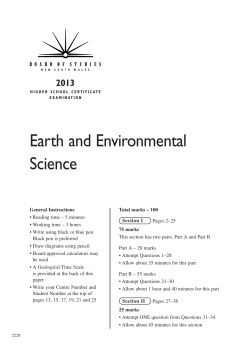 2013 HSC Earth and Environmental Science