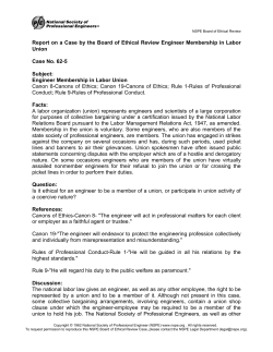 Engineer Membership in Labor Union