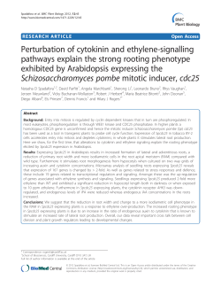 Perturbation of cytokinin and ethylene
