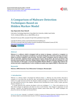 A Comparison of Malware Detection Techniques Based on Hidden