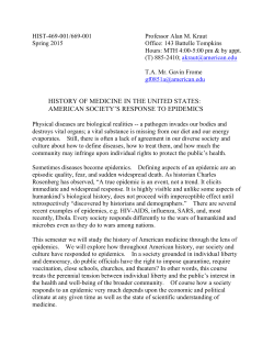American Society`s Response to Epidemics