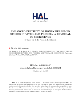 enhanced fertility of honey bee semen stored in vitro and