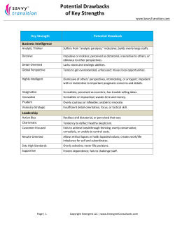 Potential Drawbacks of Key Strengths