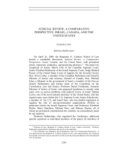 judicial review, a comparative perspective: israel, canada, and the