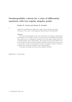 Nonintegrability criteria for a class of differential equations with two