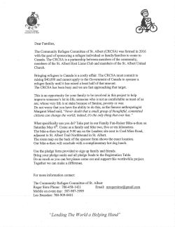Community Refugee Committee of St Albert Bike a Thon