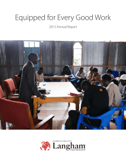 2013 Annual Report - Langham Partnership