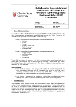 Guidelines for the establishment and conduct of Charles Sturt