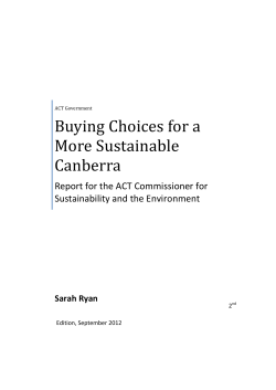 Buying Choices for a More Sustainable Canberra