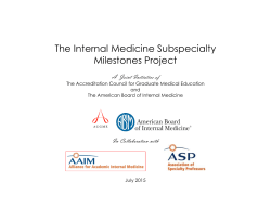 Internal Medicine Subspecialty Milestones