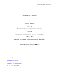 Detecting Digital Chameleons 1 Detecting Digital