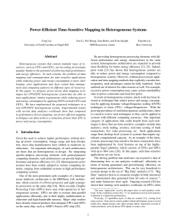 Power-Efficient Time-Sensitive Mapping in Heterogeneous Systems