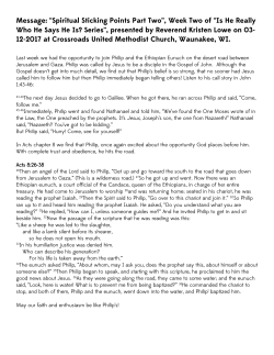 Message: &ldquo;Spiritual Sticking Points Part Two&rdquo;, Week Two of &ldquo;Is He