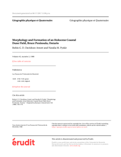 Morphology and Formation of an Holocene Coastal Dune Field