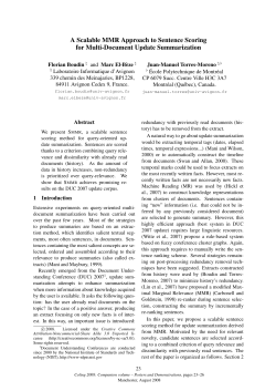 A Scalable MMR Approach to Sentence Scoring for Multi