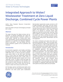 Integrated Approach to Water/Wastewater Treatment at