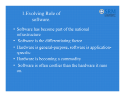 1.Evolving Role of software.
