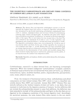 the digestible carbohydrate and dietary fibre