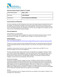 Executive Cabinet Report to Board of Trustees