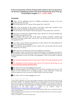 FAQ on transactions of Kyoto Protocol units related to the
