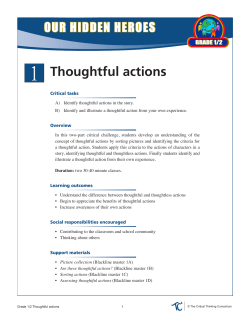Thoughtful actions - The Critical Thinking Consortium