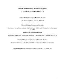Shifting Administrative Burden to the State: A Case Study of